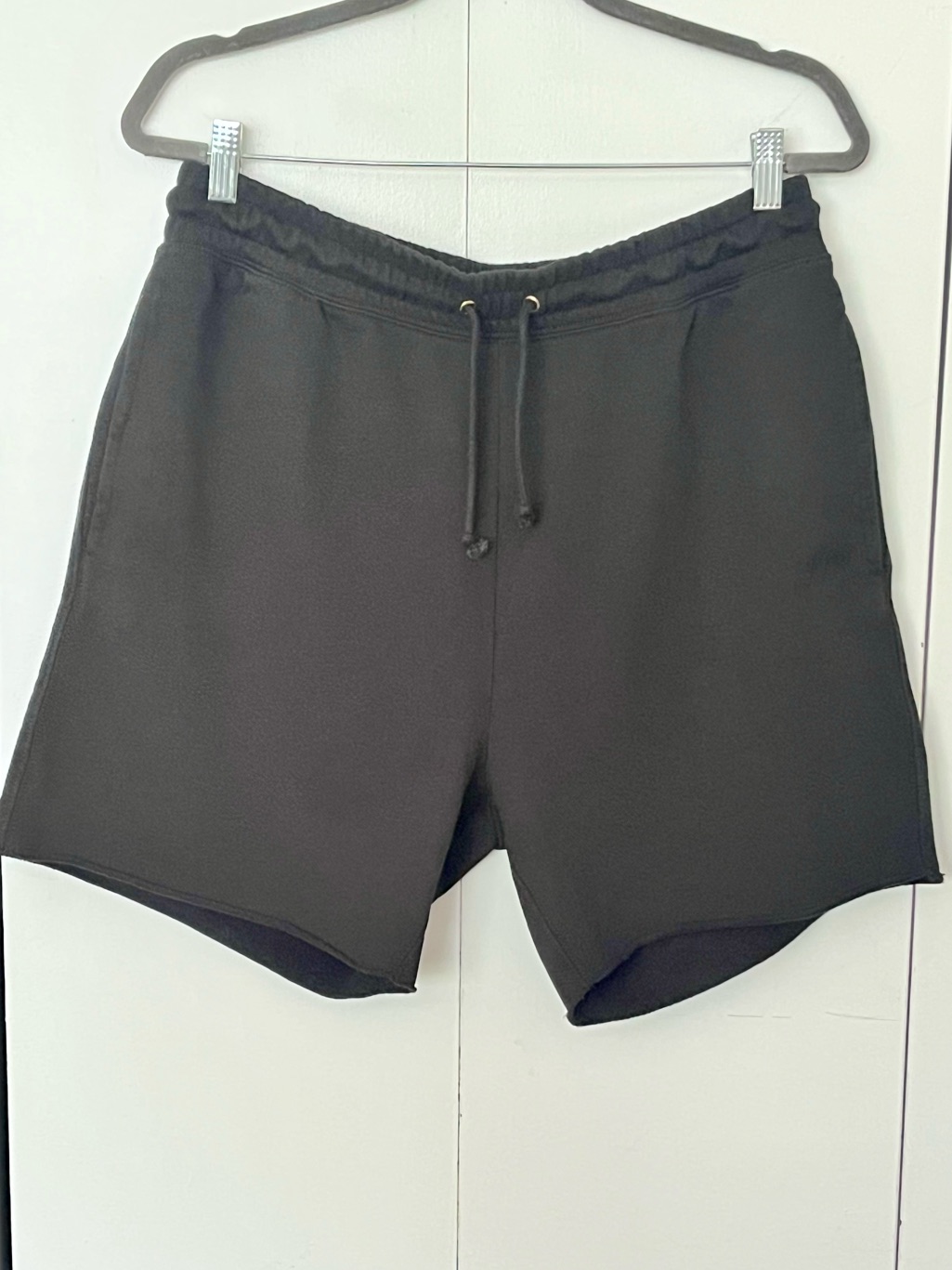 J.Crew University Terry Long Cutoff Short Black Size M Nwt